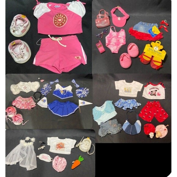 BUILD A BEAR Workshop BAB Tagged Clothing Cheerleader, Misc Bundle Lot 47 Pieces - Picture 1 of 6